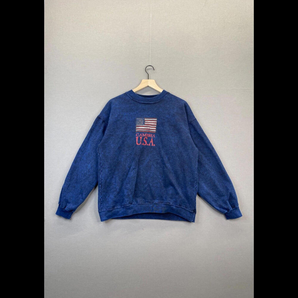 Artforms Women Blue Sweatshirt Cambria USA Crew Neck Pullover Size XL